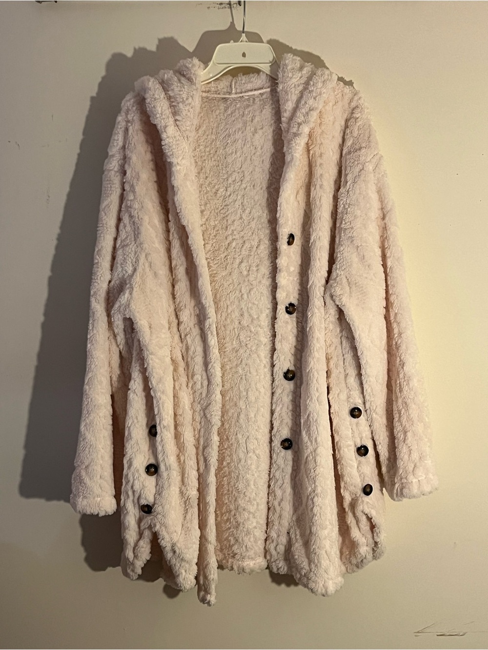 Women's Cream Sherpa Hood Teddy Jacket - Picture 7 of 7